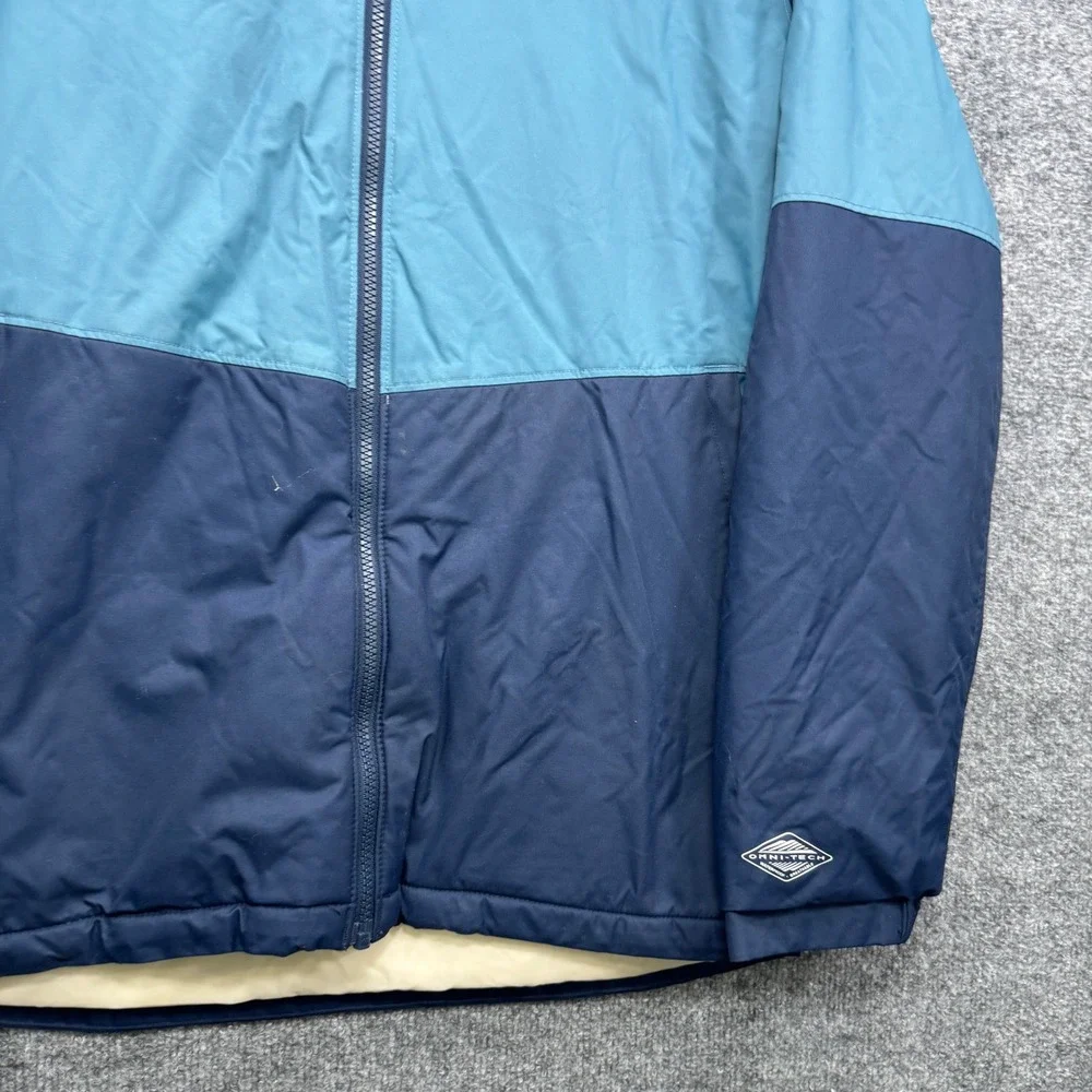 Columbia Omni-Heat Omni-Tech Hooded Jacket Boys XL Blue Waterproof Outdoor
